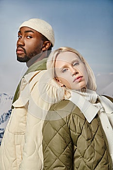 portrait of fashionable couple in warm