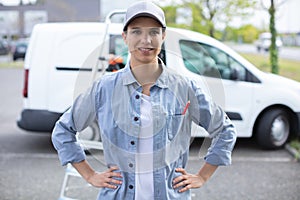 portrait female delivery driver