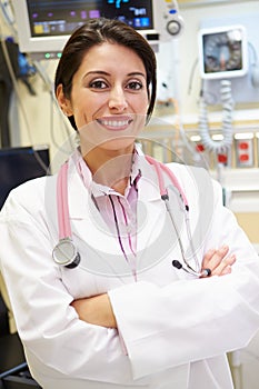 Portrait Of Female Doctor In Emergency Room