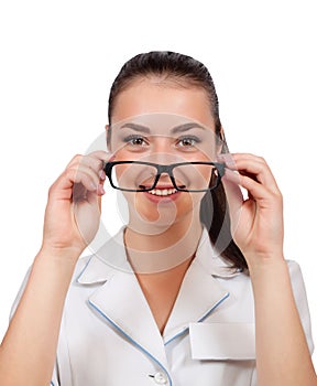 Portrait of a female doctor with glasses