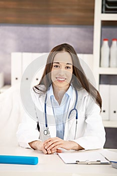 Portrait of female doctor in office