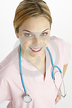 Portrait Of Female Doctor With Stethescope