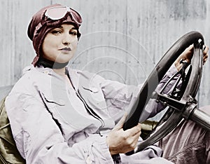 Portrait of female driver photo