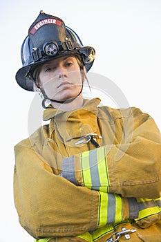 Portrait of a female firefighter