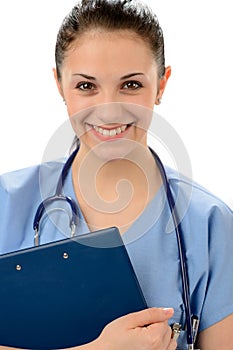 Portrait of female general practitioner in uniform photo