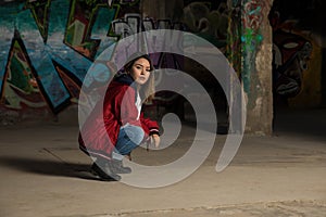 Portrait of a female hip hop dancer