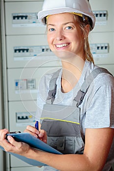 Portrait female manual worker