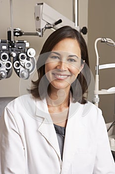 Portrait Of Female Optician In Surgery