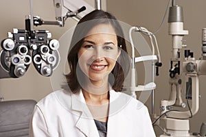 Portrait Of Female Optician In Surgery