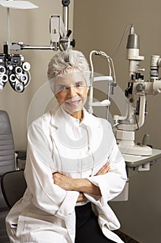 Portrait Of Female Optician In Surgery