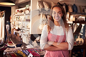 Portrait Of Female Owner Standing In Gift Store