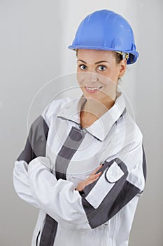 portrait female worker in construction industry