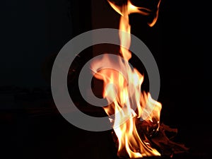 portrait of fierce fire at night