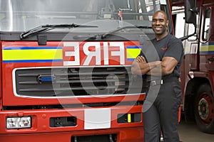 Portrait of a firefighter standing