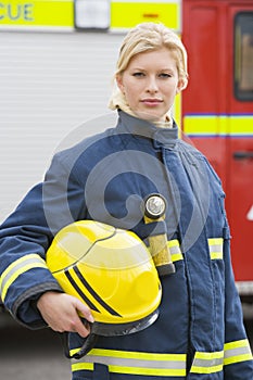 Portrait of a firefighter standing
