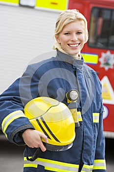 Portrait of a firefighter standing