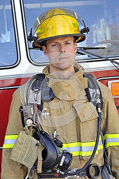 Portrait of a fireman photo