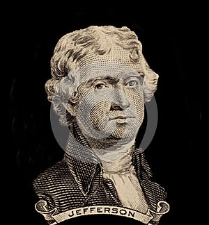 Portrait of first U.S. president Thomas Jefferson