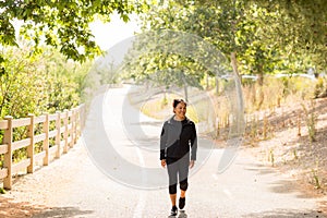 Portrait of a fit Asian woman exercising.