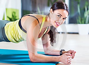 Portrait fitness training athletic sporty woman