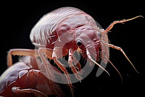 Portrait of a flea close-up