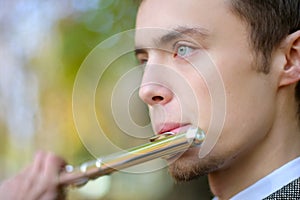 Portrait of a flutist photo