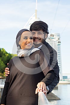 Portrait of fond Arabic couple