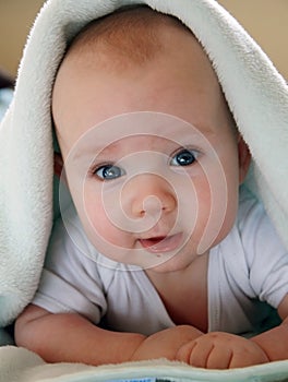 Portrait of four months old baby