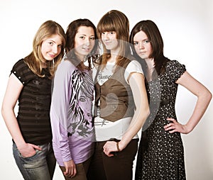 Portrait of four teenage girls