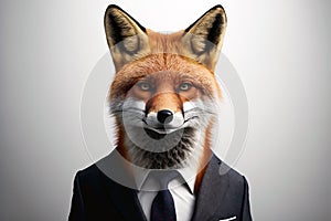 Portrait of a fox in a suit
