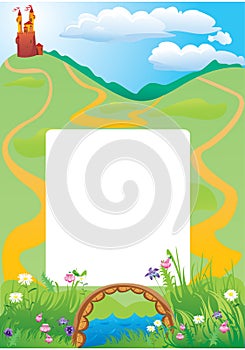 Portrait frame with fairy tale castle