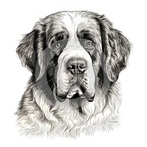 Realistic Dog Portrait Drawing In 8k Resolution photo