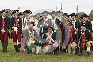 Portrait of French and Patriot Revolutionary re-enactors as part of the 225th Anniversary of the Siege of Yorktown, Virginia