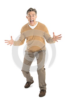 Portrait Of Frustrated Man Screaming