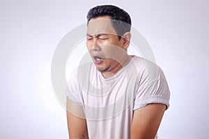 Funny Asian Man Crying When Peeing