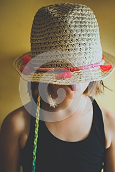 Portrait of funny girl in the hat