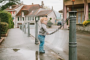 Portrait of funny toddler boy