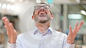 Portrait of Furious Businessman Screaming, Shouting