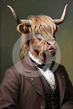 Portrait of a Gentleman Scottish Highland Cow