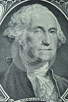 Portrait of George Washington, the first president of USA, printed on one dollar banknote