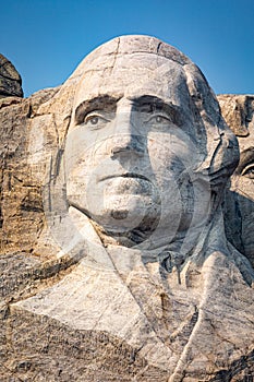 Portrait of George Washington on Mount Rushmore, South Dakota