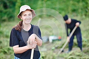 Portrait of georgian villager on farm photo