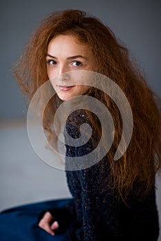 Portrait ginger hair girl Beautiful