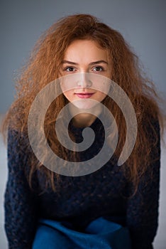 Portrait ginger hair girl Stare
