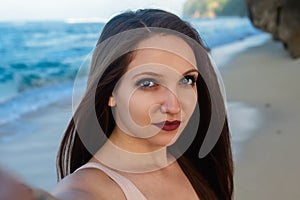 Portrait of a girl on the beach
