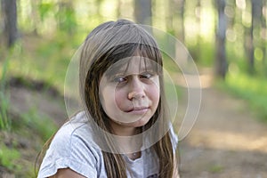 Portrait of a girl crying