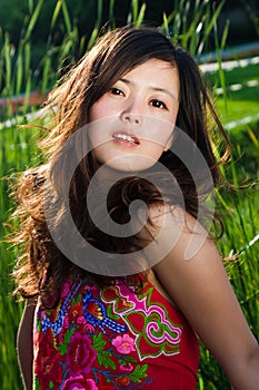 Portrait of a girl dressed in Chinese clothing