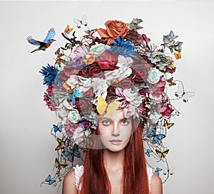 Portrait of girl with flower crown