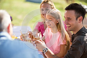 Portrait of girl having picnic