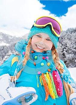 Portrait of girl with ice skates